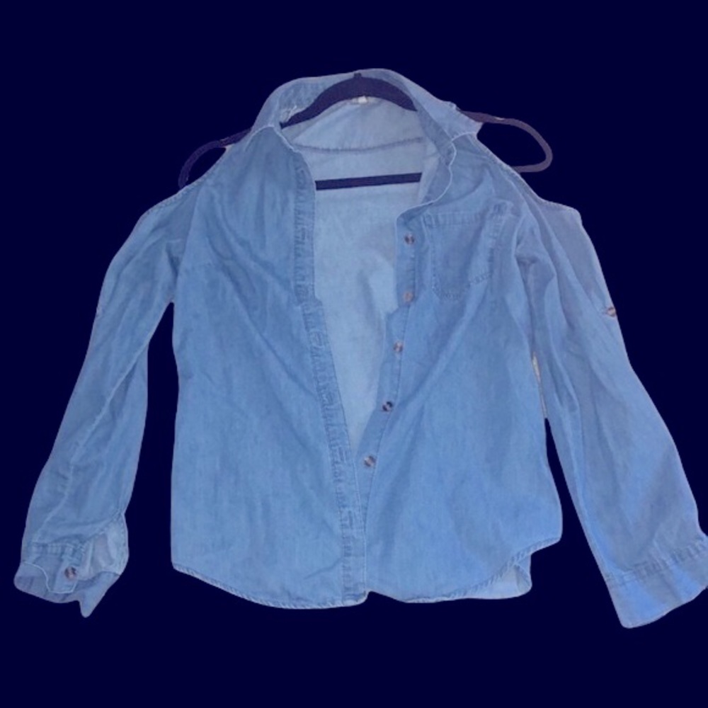 Charlotte Russe Jean Button Up Top
